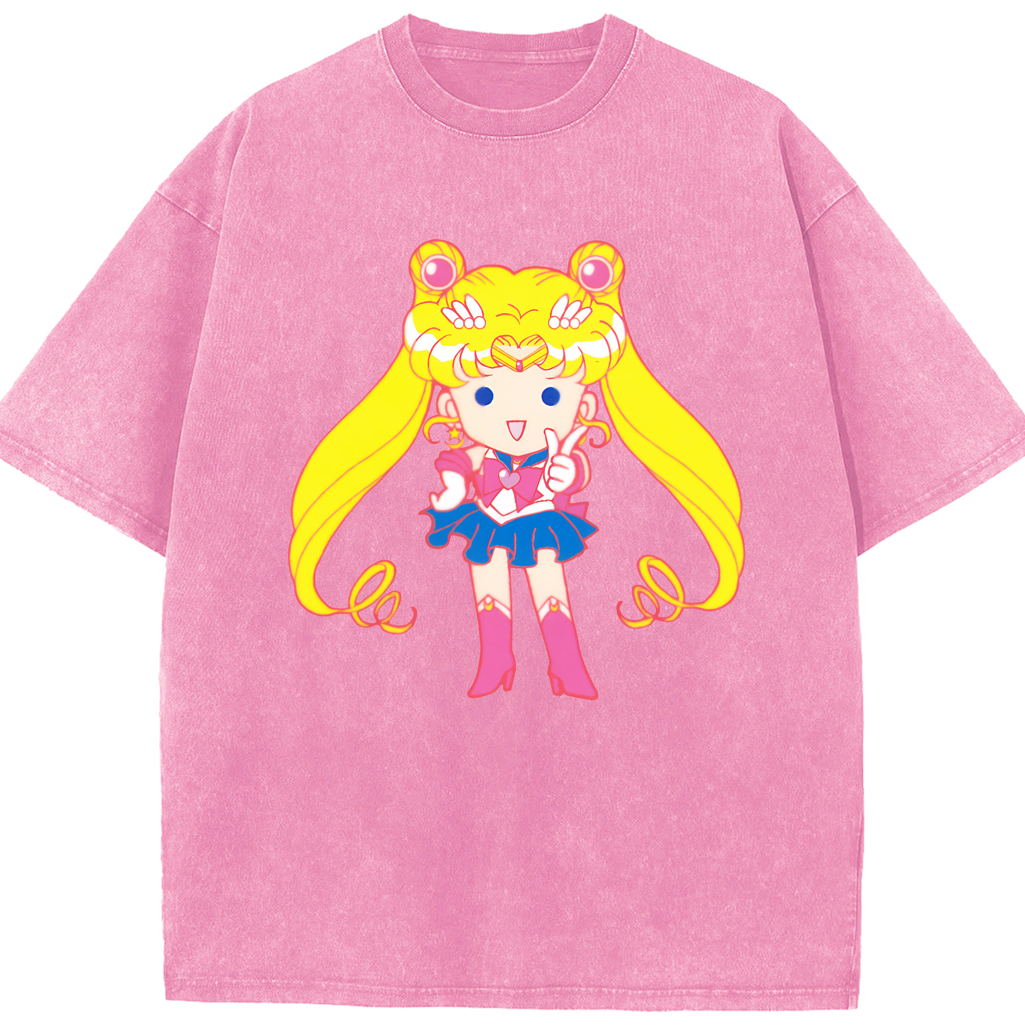 （画像用） 美少女戦士セーラームーン 月野 うさぎ つきの うさぎ Sailor Moon Tsukino Usagi 綿100% ヴィンテージ風 半袖Tシャツ（フロントプリント）